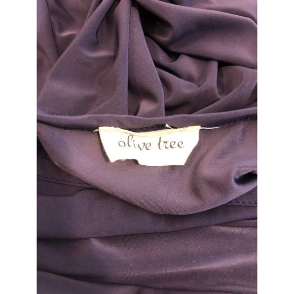 Olive Tree Bodycon Dress Women's Medium Purple Long Sleeve Ruched Stretchy - Picture 7 of 8